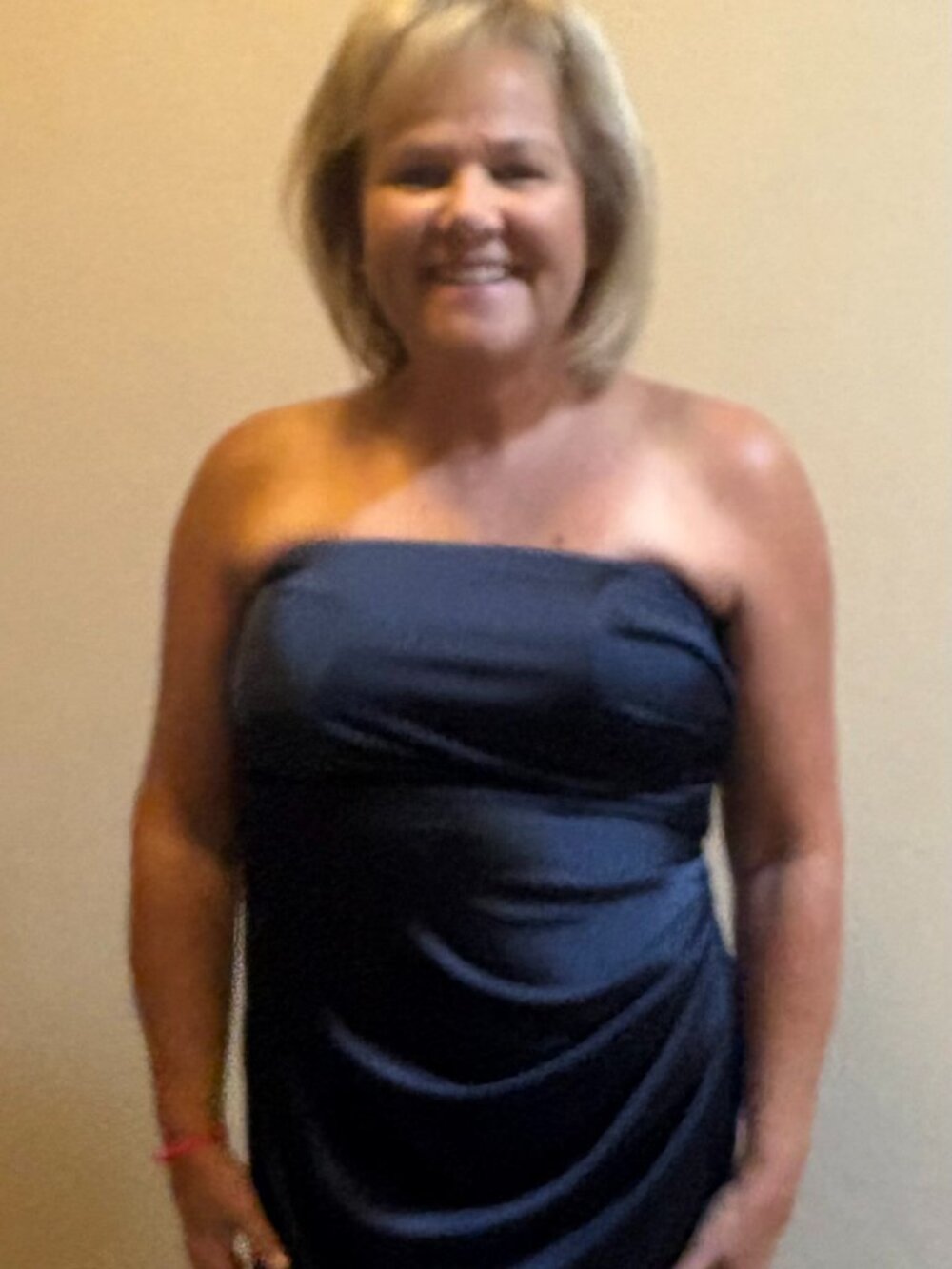 After Six Midnight Blue Strapless Dress Sz 14
